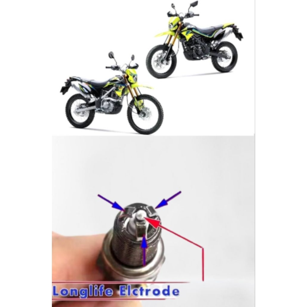 Busi Racing kaki 3 Cabang 3 Kawasaki KLX 150L KLX BF150 D,TRACKER Busi Racing Motor Kepala 3