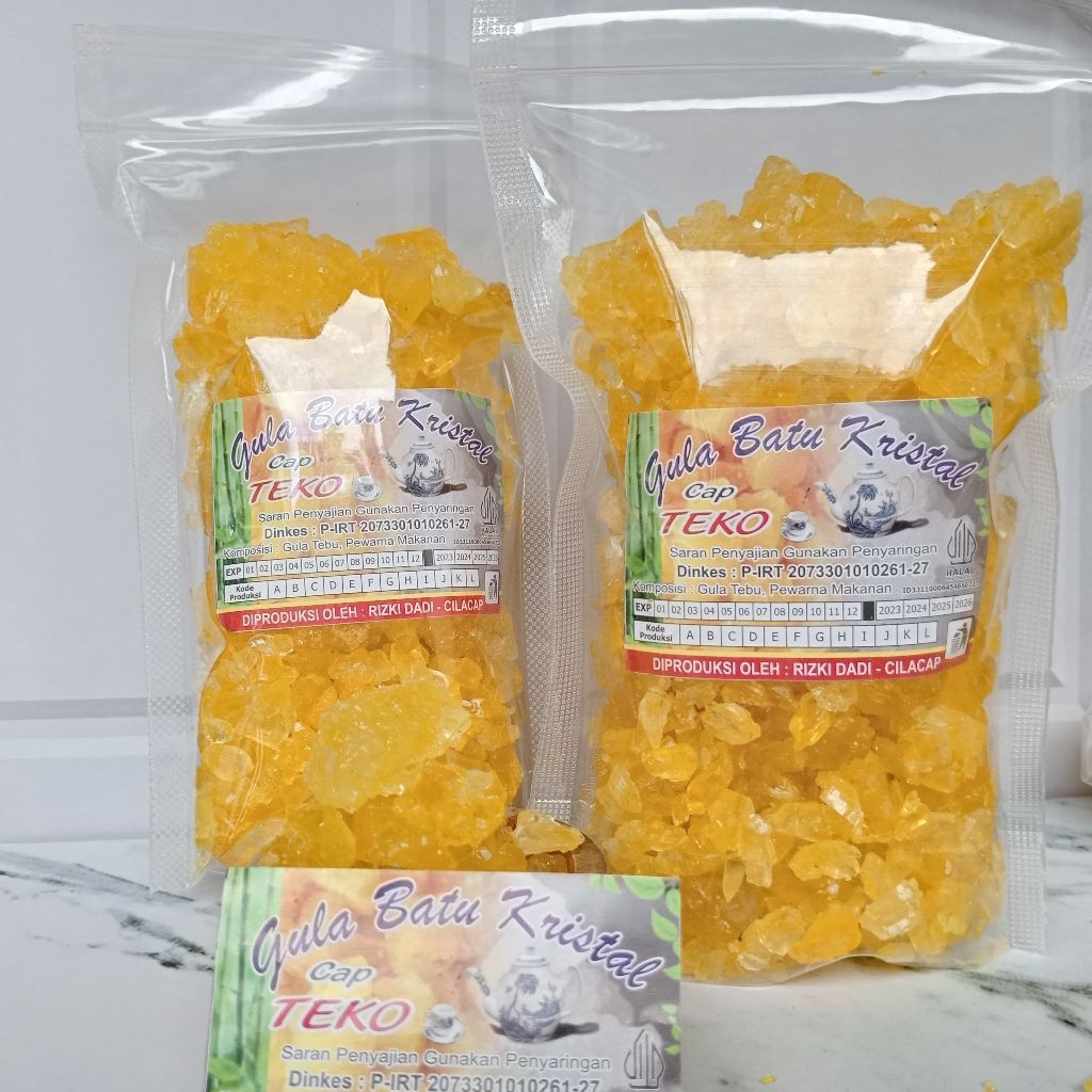 

gula batu kristal cap teko premium kemasan pouch 500 gr