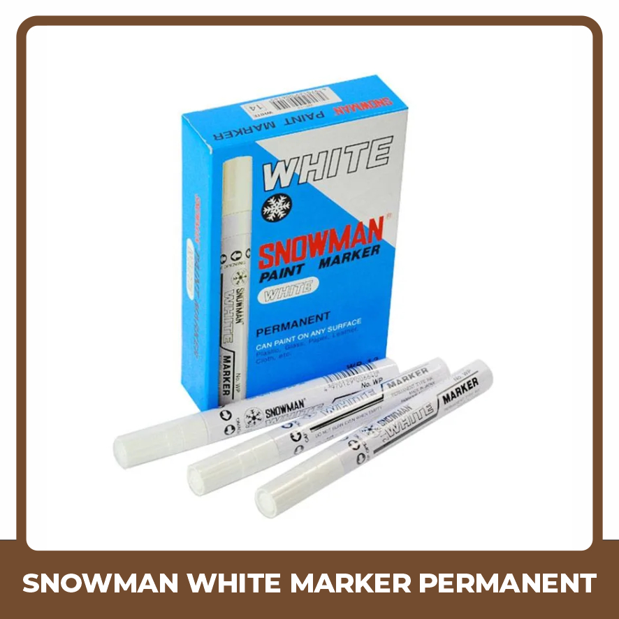 

UTB SNOWMAN White Marker Permanent Ink No. WP Spidol Putih Permanen