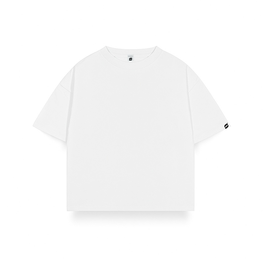 Tshirt Boxy Oversized  Polos White - Cotton20s - Kaos Boxy