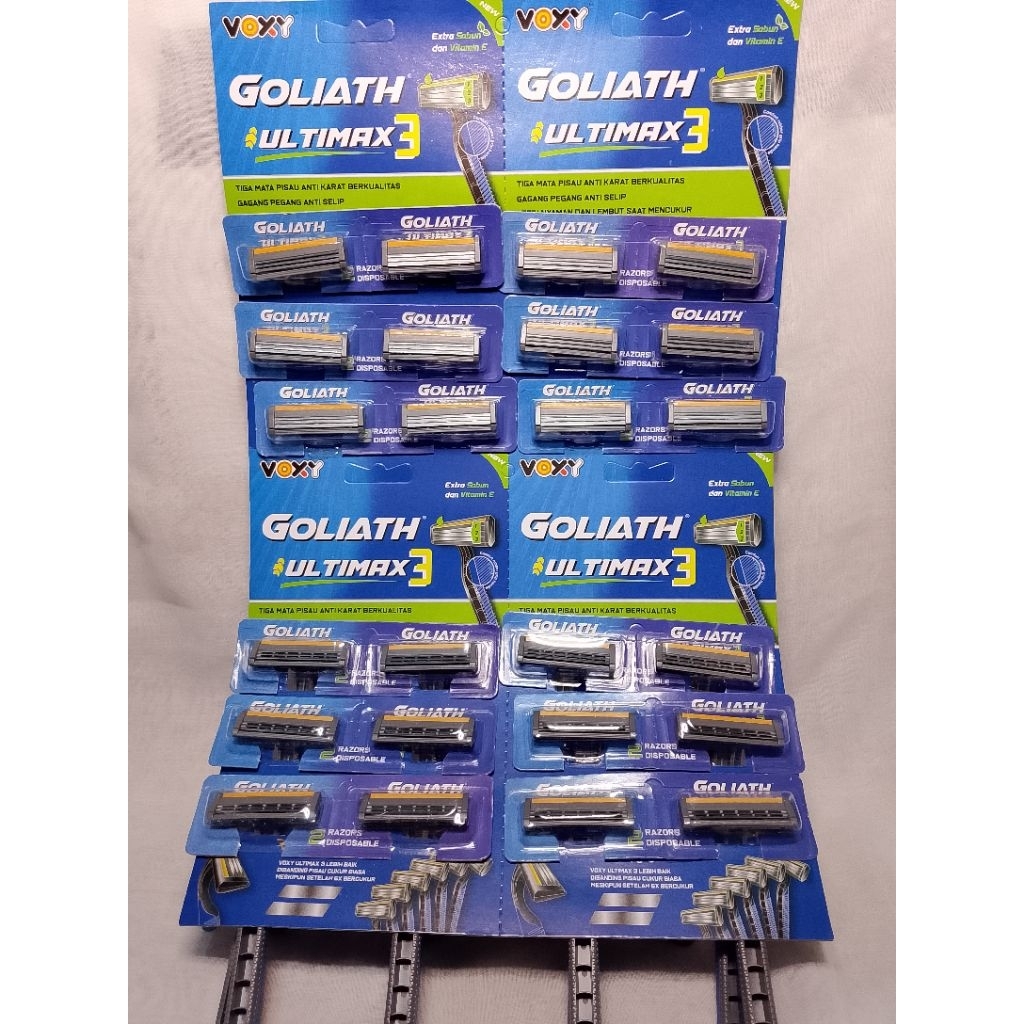 pisau cukur Goliath ultimax 3, pisau cukur 3 mata pisau, kerokan jenggot dan kumis murah