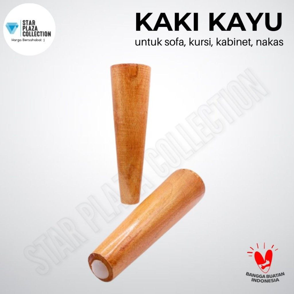 Kaki Retro Kayu Sofa Kursi Stool Lurus 20cm / Kaki Tanduk Bubut Kayu Tema Scandinavian / Wooden Sofa