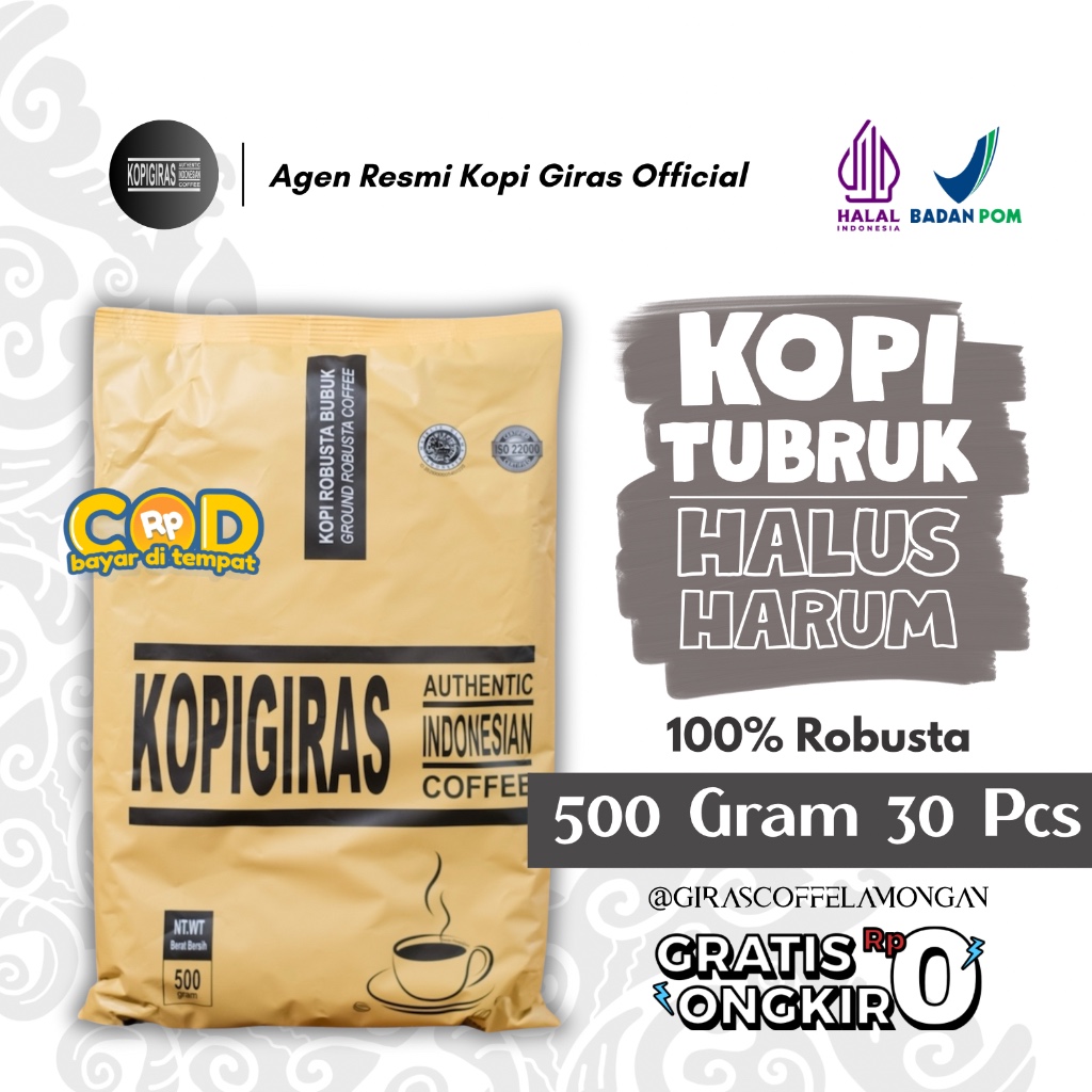 

Paket 30 pcs Kopi Giras 500g - Paket Usaha, Harga Termurah