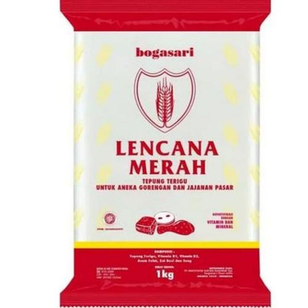 

tepung terigu lencana merah Bogasari 1kg