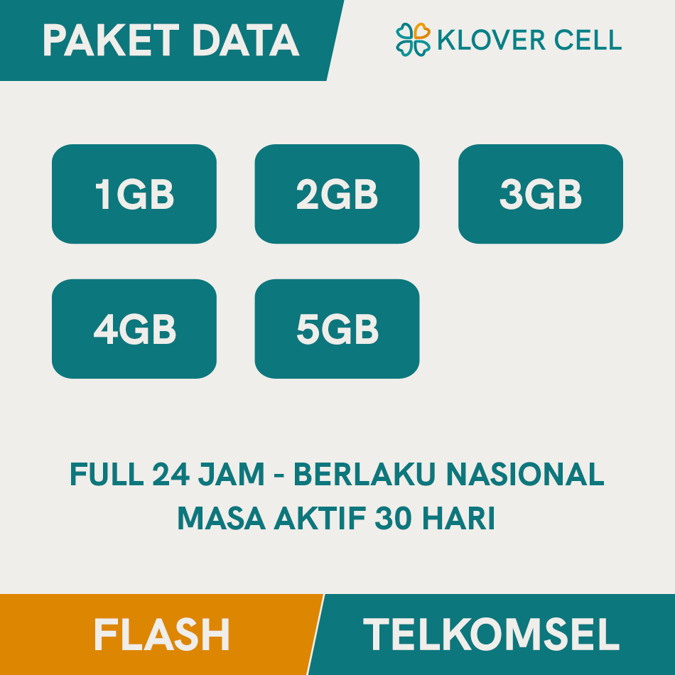Inject Paket Data Kuota Telkomsel Flash 1GB 2GB 3GB 4GB 5GB Reguler Nasional Full 24 Jam Simpati 1 G
