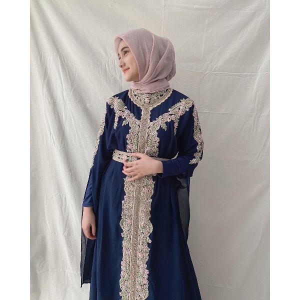 Elkaftan - Amberlee Kaftan / Kaftan Gamis Abaya Lebaran Wanita Free Inner Set Pashmina Dan Belt