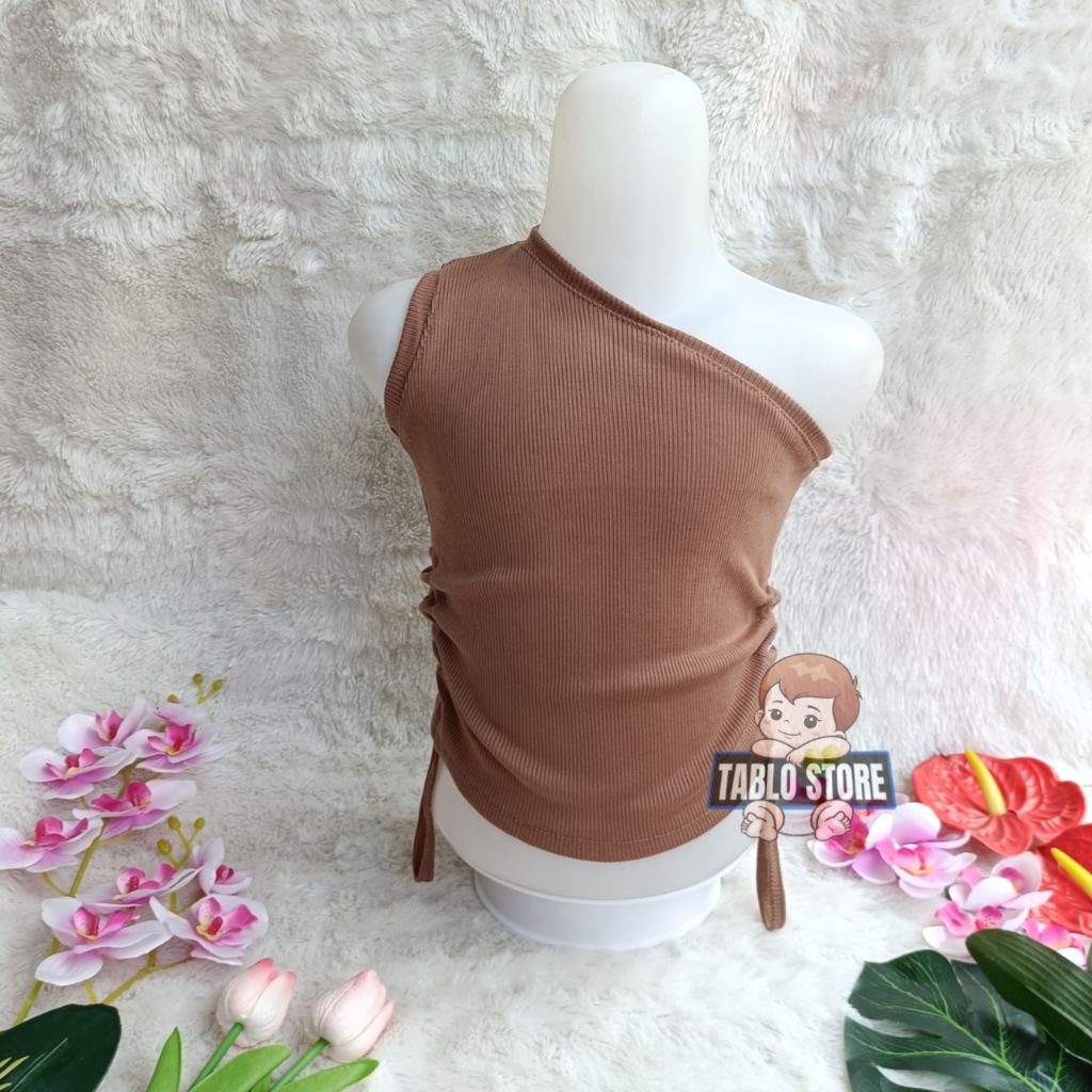 Tanktop BAHU Anak Perempuan 1-6 Tahun Atasan Rib Serut Pinggir