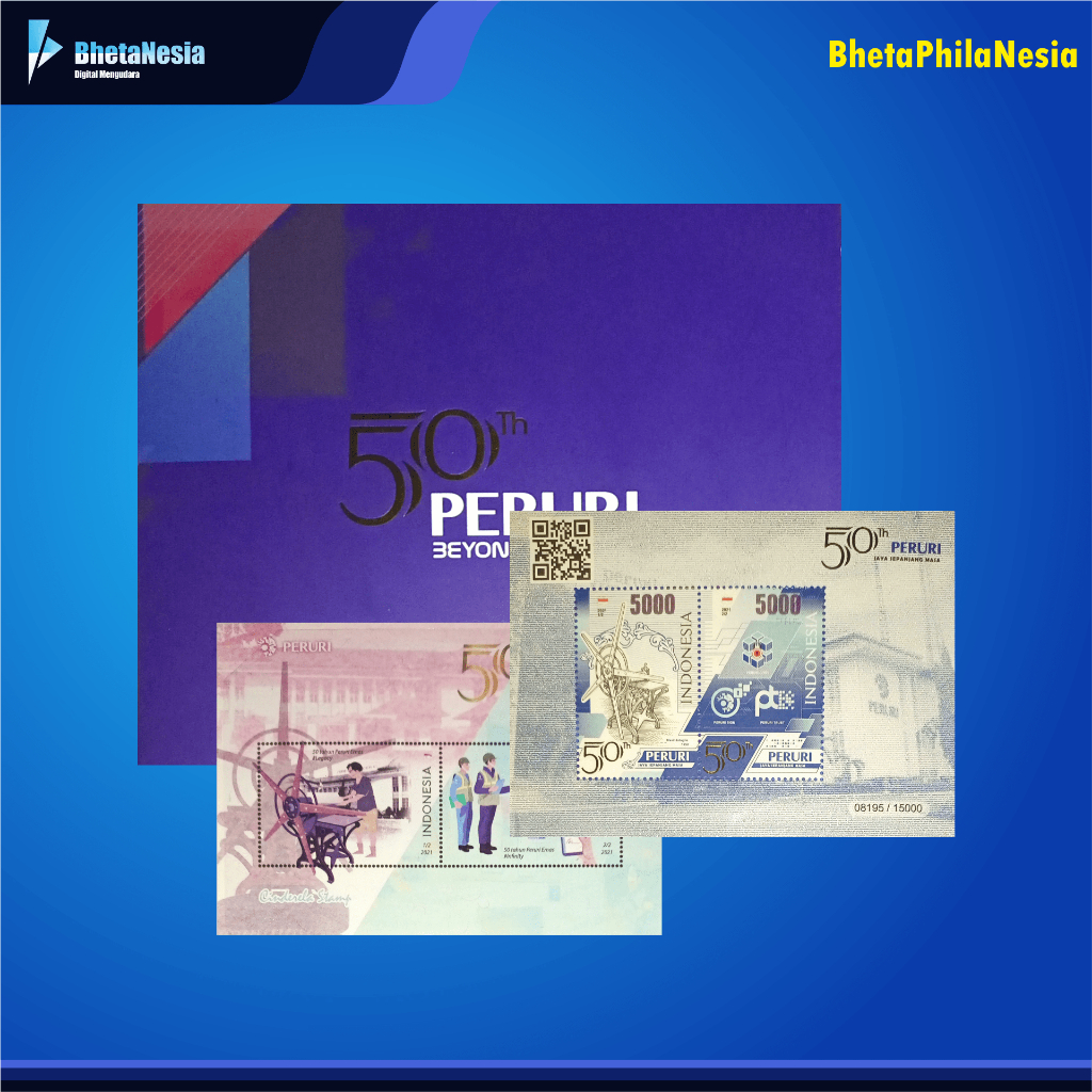 

Prangko 50 Tahun Peruri 2021 Beyond The Gold - Kemasan Filateli