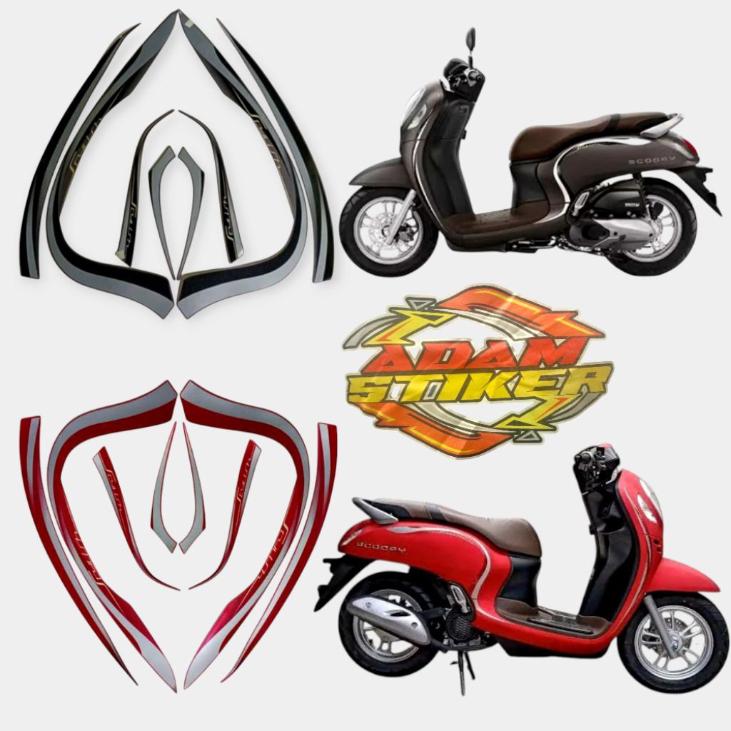 stiker striping lapisan sepeda motor honda scoopy stylish 2022 full body lis standar berkualitas