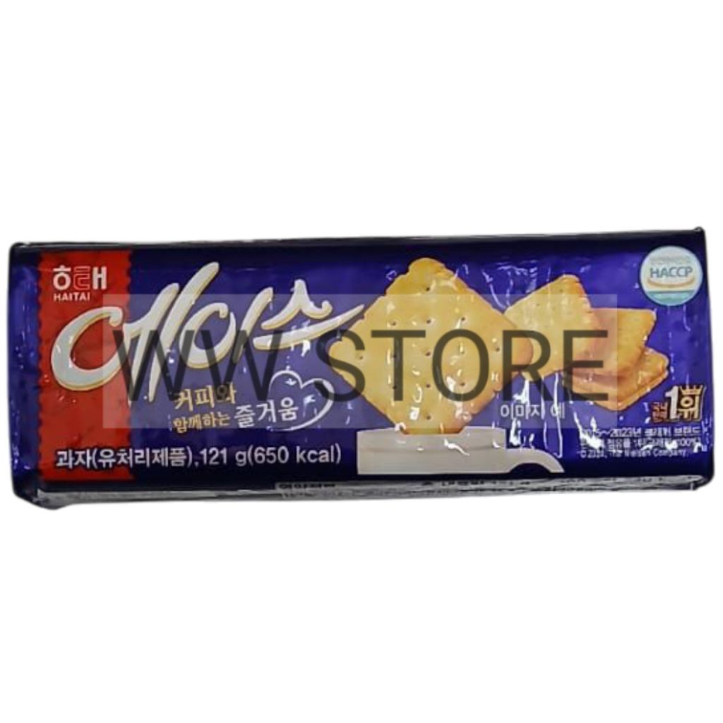 

Biskuit krekers krakers kreker kraker rasa asli Korea Korean HAITAI HAI TAI Ace Thin Original Flavor Cracker Crackers 121g