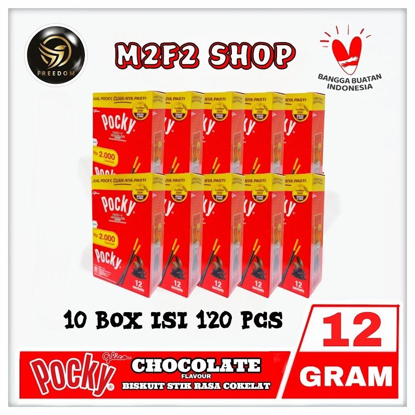 

Glico Pocky Biskuit Cokelat Original Stik | Chocolate Flavour - 12 gr (Kemasan 10 Box)