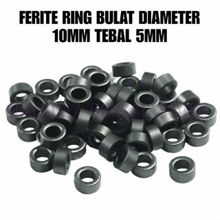 10X FERITE RING BULAT HITAM / TOROID FERITE DIAMETER 10MM TEBAL 5MM - DAPAT 10PCS FERITE RING BULAT