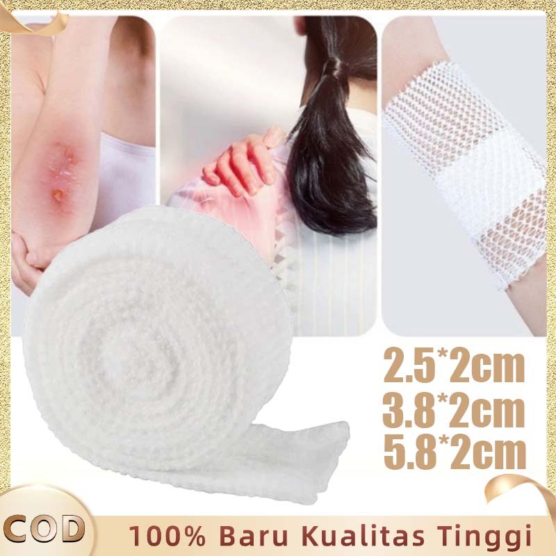 Perban Elastis Patah Tulang Bandage Perban Jaring 2m Perban Kaki Keseleo Set Jaring Tetap Perban Sen