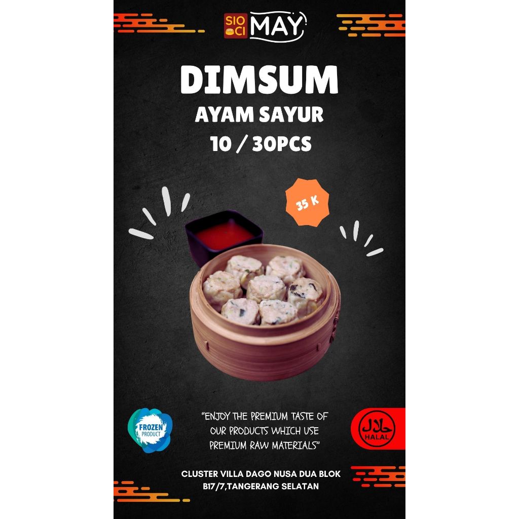 

DIMSUM AYAM SAYUR BABY POKCOY/DIMSUM PREMIUM/HALAL ISI 30 PCS FROZEN FOOD