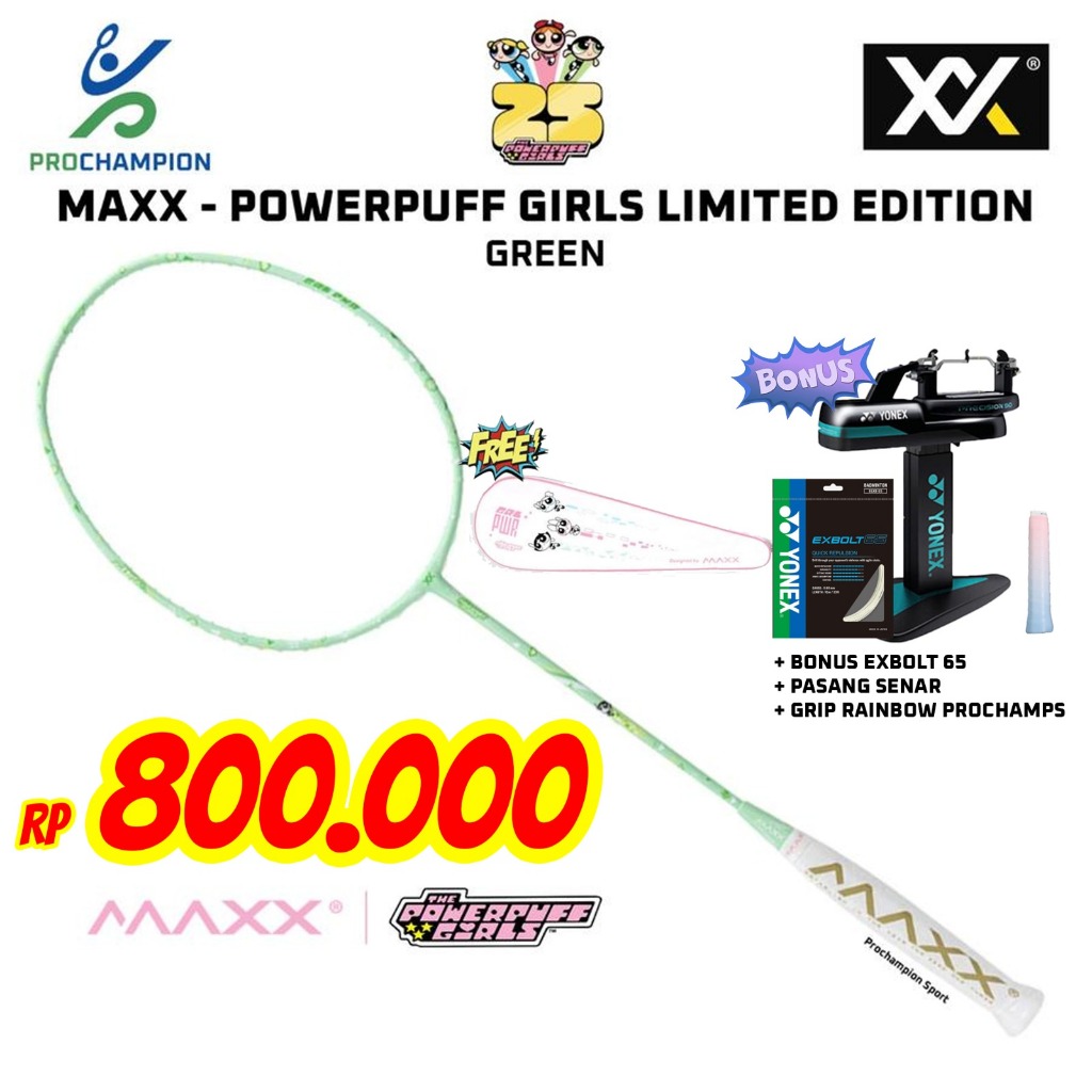Raket Badminton MAXX PowerPuff Power Puff Girl Green