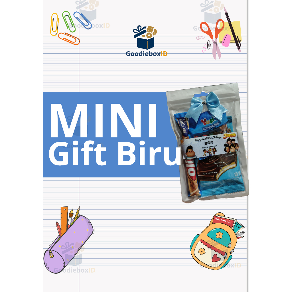

(Tanpa Min Order / Bisa Instan / Gratis Bubble Wrap) Mini Gift Snack biru / Mini Hampers biru / Kado Snack Lucu Mini Gift Ulang Tahun Anak / Parcel Snack Wisuda Unik / mini gift idul fitri