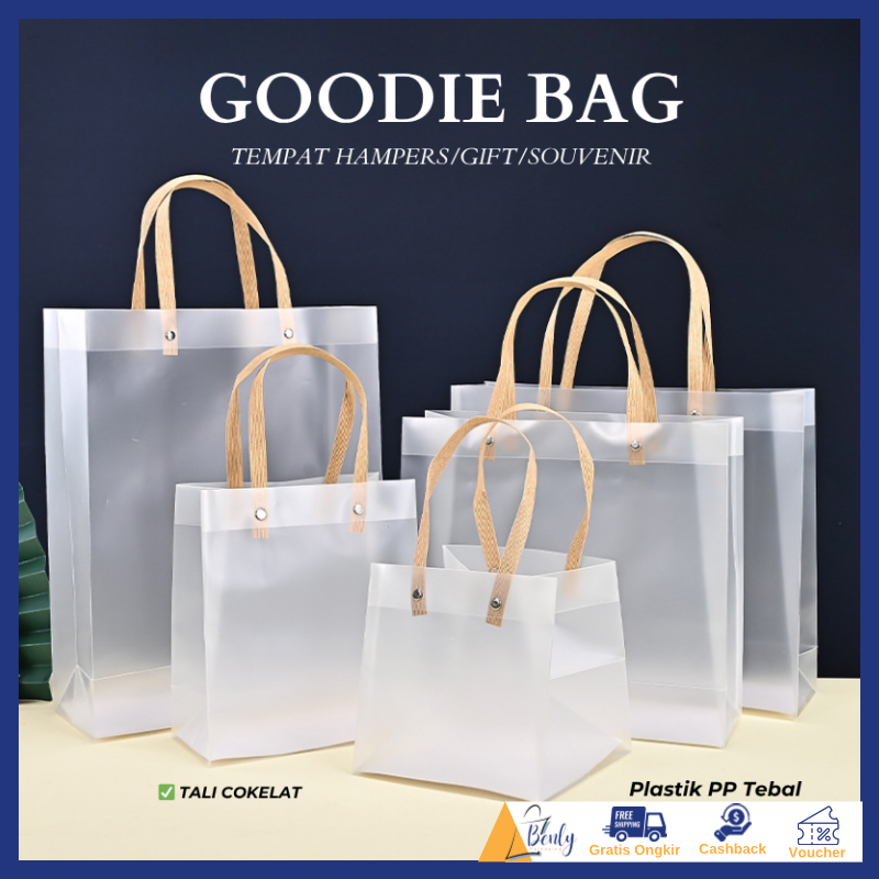 

Tas Hampers Mika PP Doff Polos Transparan / Goodie Bag Transparan Doff Souvenir Ramadhan/ Christmas/Murah Serbaguna