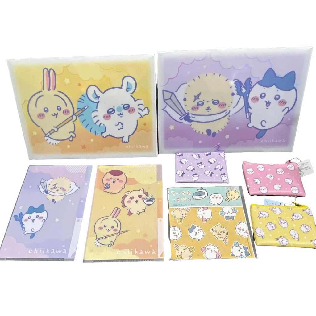 

Ori Jepang Chiikawa - Kertas Origami Folder File A5 Dompet Koin Zipper Pouch Purse Tas Kancing Map