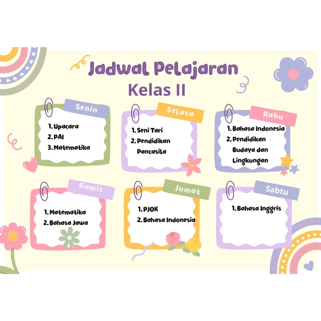 

Jadwal Pelajaran Lucu, Imut untuk anak