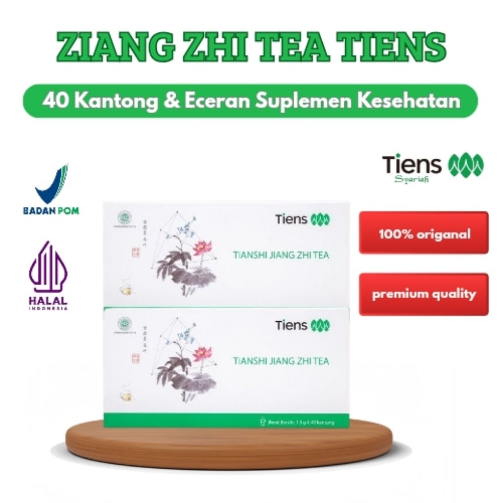 

Teh Jiang Zhi Tea Tiens Original 1 Box 40 Sachet Teh Hijau Herbal Zhiang Ziang Zhi Tea