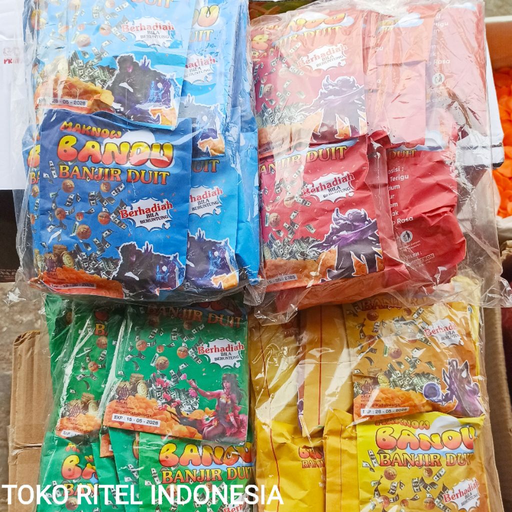 

Snack Makaroni Berhadiah (1 Pack isi 10 pcs)/Makaroni BANDU Hadiah Kejutan/Ciki Hadiah Bandu