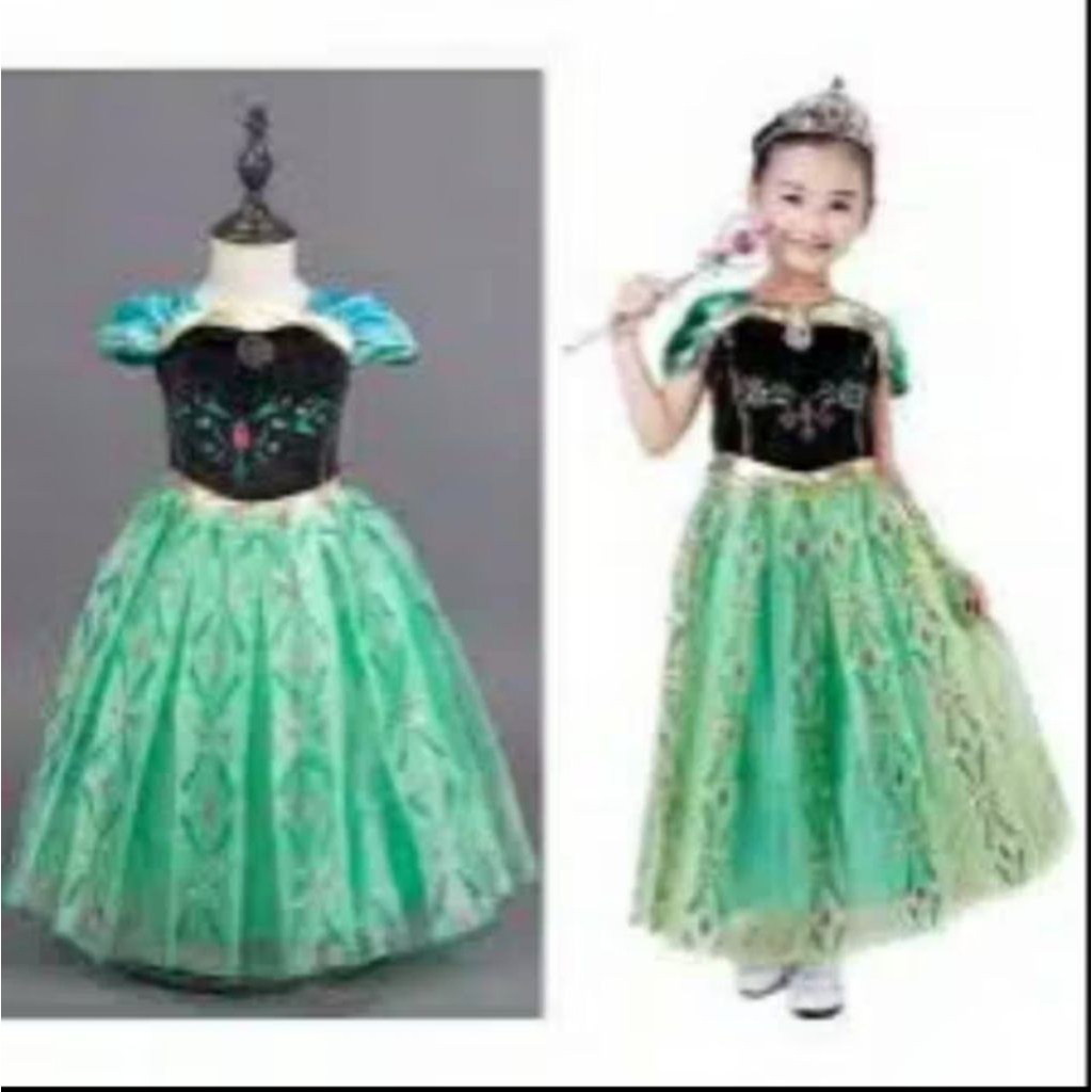 DRESS ELSA ANNA BAJU PESTA ULTAH ANAK FROZEN BAJU FROZEN