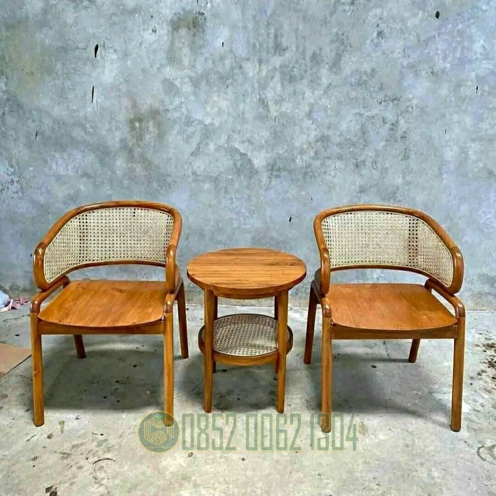 Set Kursi Teras Fasad Rumah Minimalis Retro - Kursi Tamu Teras Depan Rumah - Kursi Teras Cleopatra R