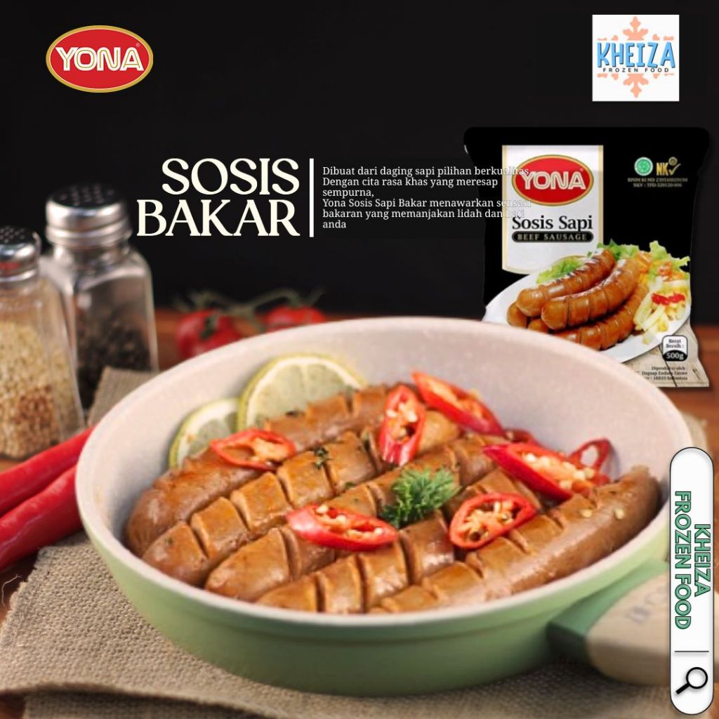 

YONA Sosis Bakar Sapi Mini Jumbo 500gr isi 12pcs - Sosis Bakar Yona- Kheiza Frozen