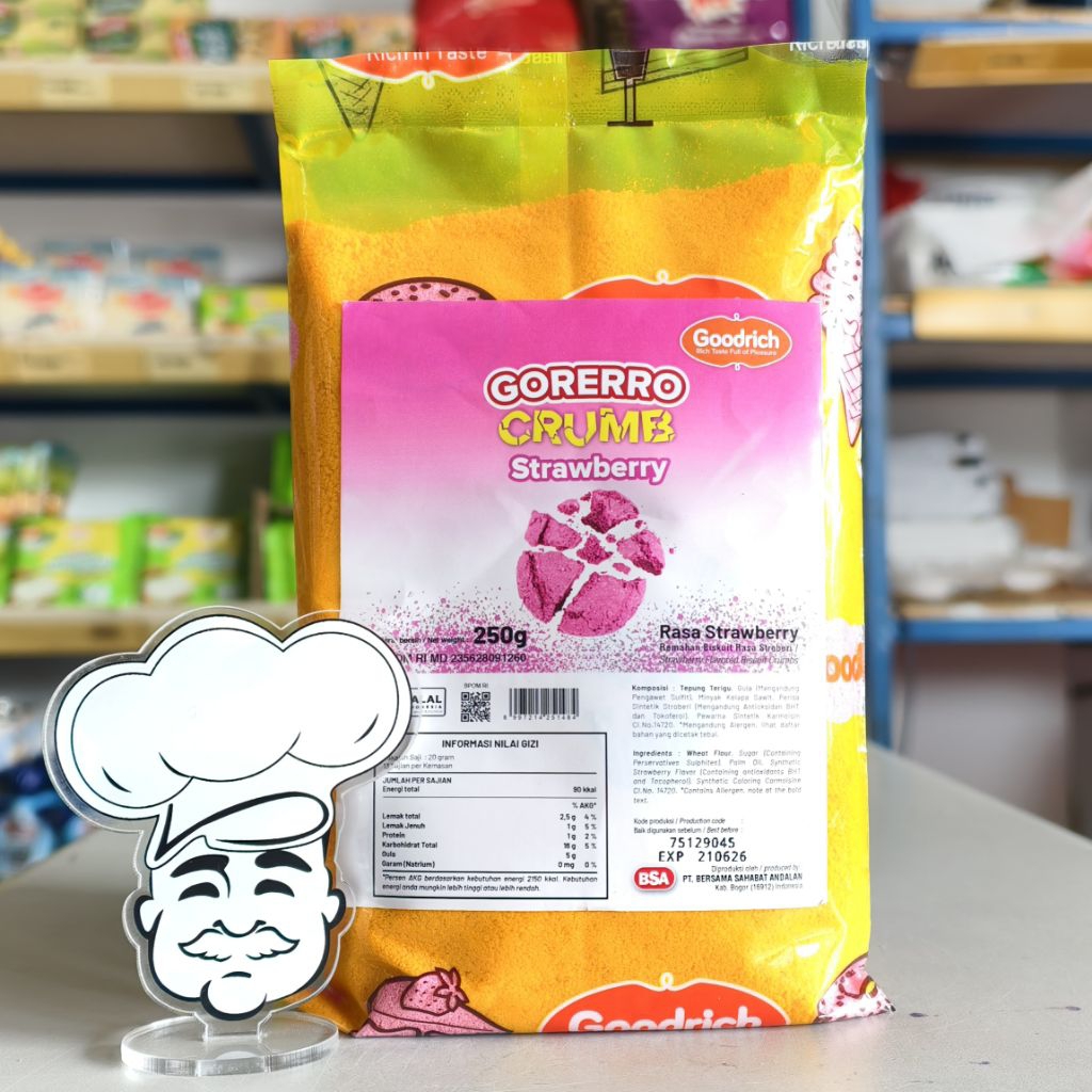 

Goodrich Strawberry Crumble 250Gr / Remahan Biskuit Strawberry 250Gr / Strawberry Crumble 250Gr