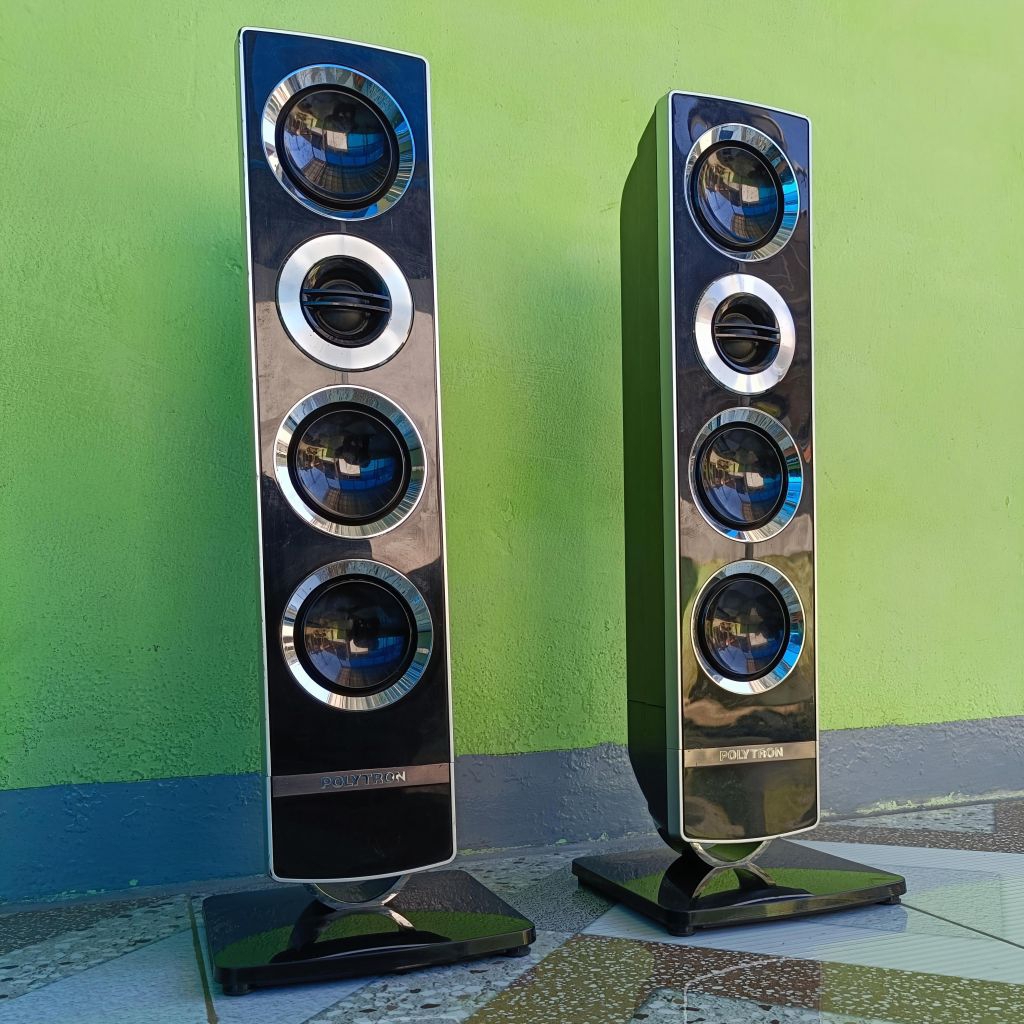 1Pasang Speaker Pasif POLYTRON. Speaker Tower Cinemax Polytron untuk TV 24 32 43 inch