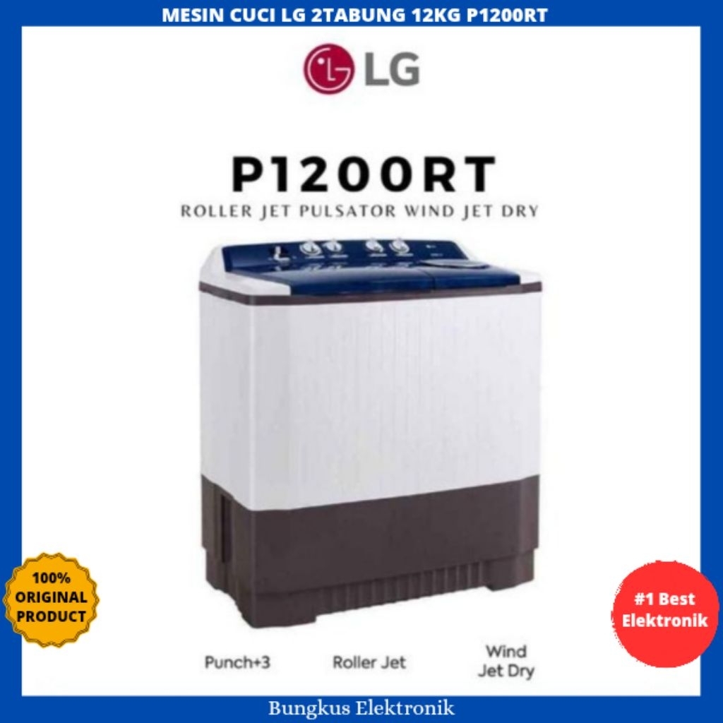 MESIN CUCI LG 2TABUNG 12KG P1200RT MESIN CUCI LG 2 TABUNG 12KG