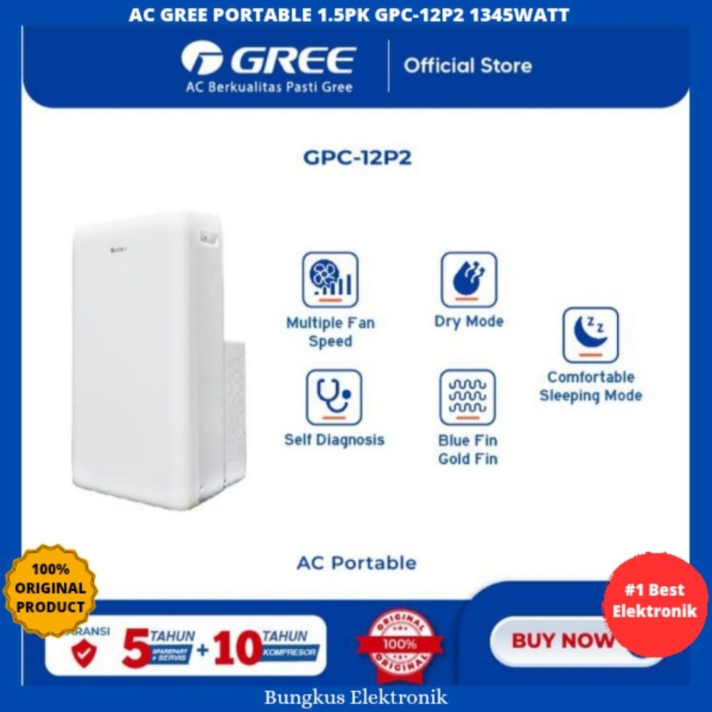 AC GREE PORTABLE 1.5PK GPC-12P2 AC PORTABLE GREE 1.5PK 12P2