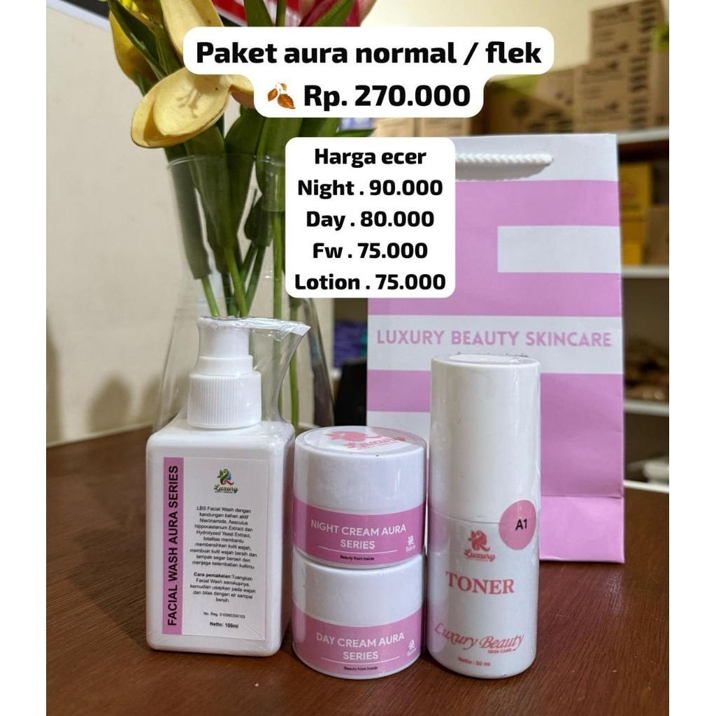 Luxury Beauty Skincare paket aura normal/flek
