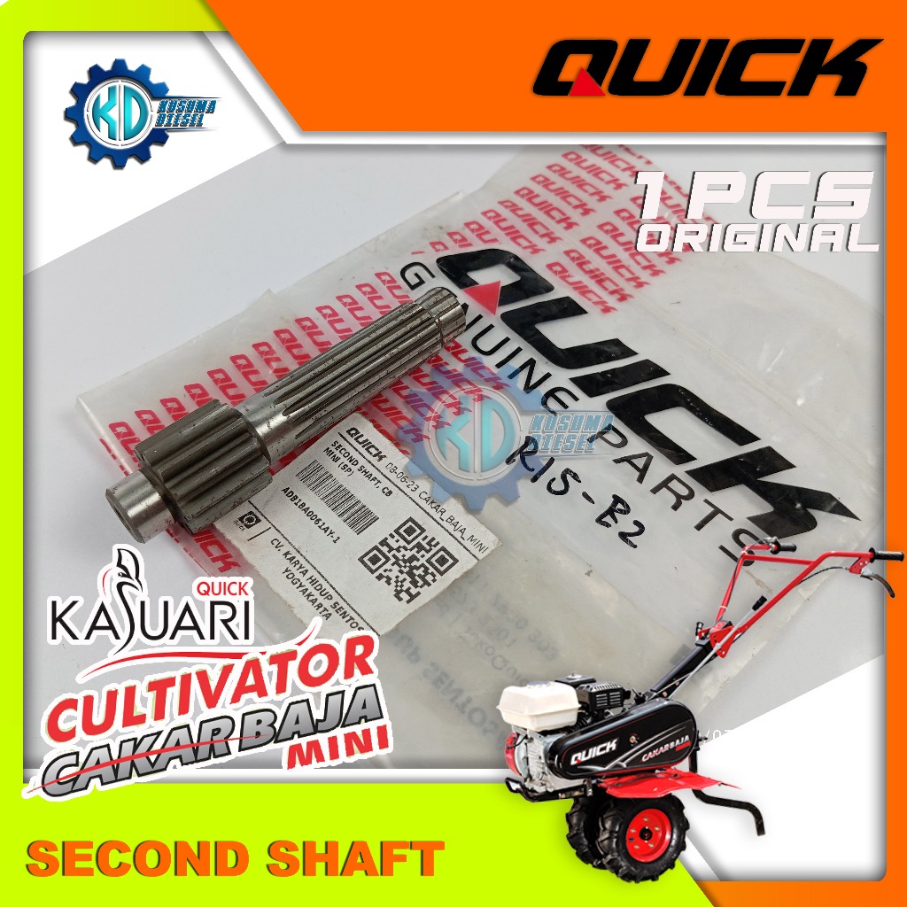 SECOND SHAFT, CAKAR BAJA MINI - KASUARI (SP) - AS -ATAS - AS GEARBOX - TRANSMISI - CULTIVATOR - ROTA