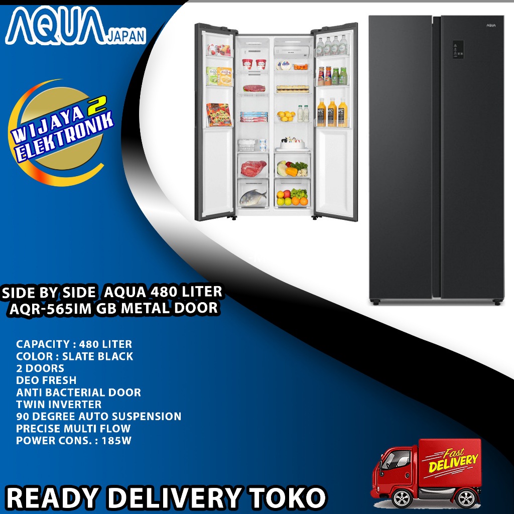 Aqua AQR-565IM Kulkas Aqua Side by Side / Kulkas Aqua Side by Side