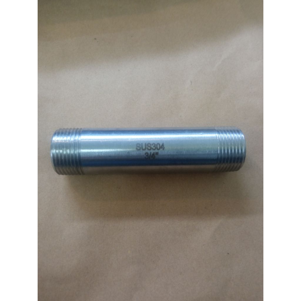 pipa nepel stainless 3/4"inch 10cm