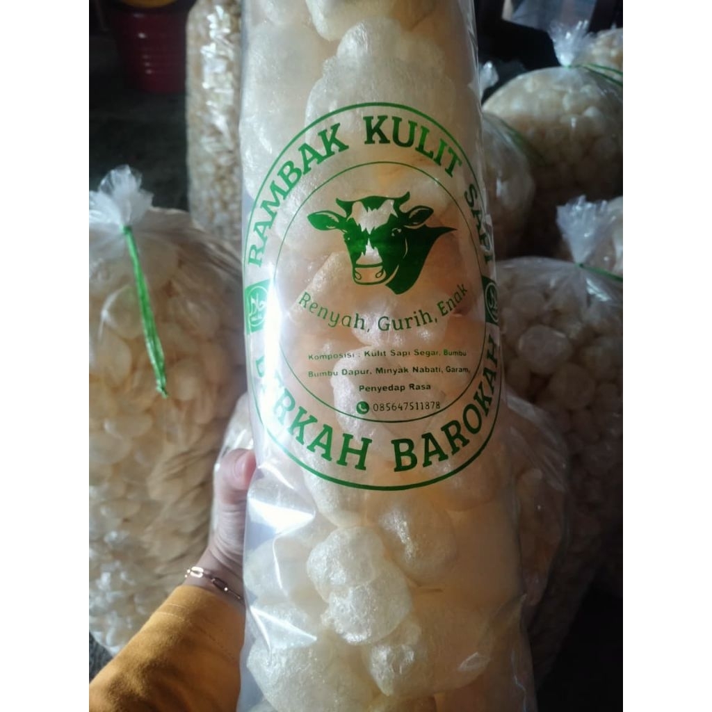 

1kg rambak kulit sapi asli kualitas super harga murah rasa gurih renyah kriuk camilan enak