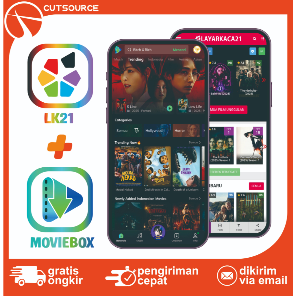 Aplikasi Streaming Android ➠ LK21 & MOVIEBOX ➠ Sub Indonesia