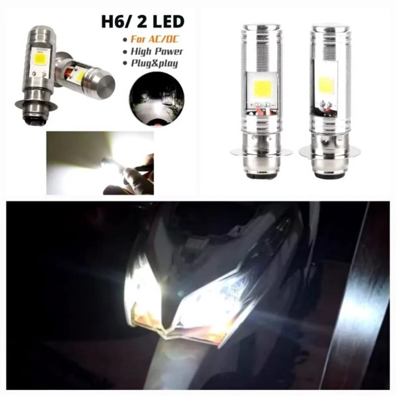 Lampu LED Laser H6 + Senja PNP Motor – 2 Pcs Vario 110 125, Supra X, Jupiter Z Lampu Terang