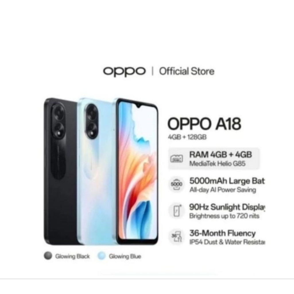 HP OPPO A18 RAM 4/128GB - Garansi Resmi (4+128GB)