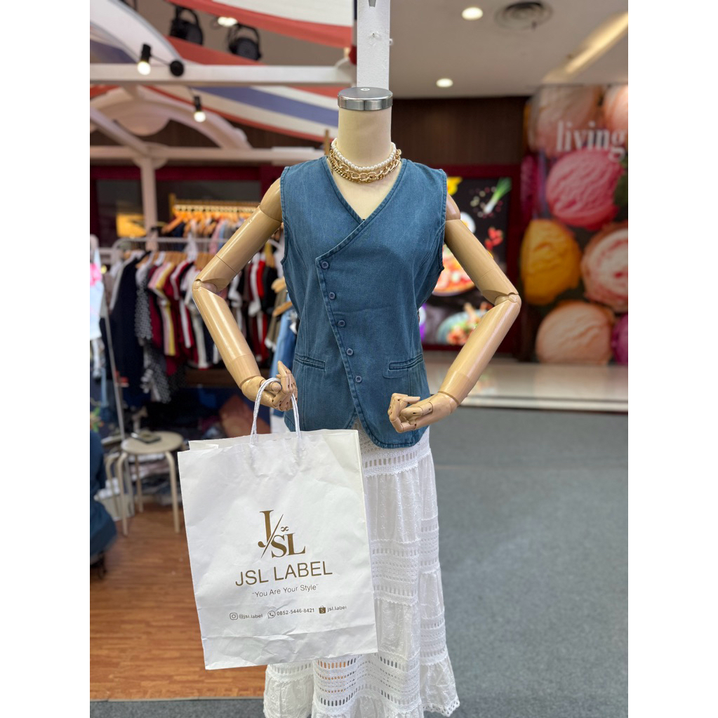 SL291 | VEST DENIM by 17.19 IMPORT BANGKOK | VEST WANITA | VEST BANGKOK | LUARAN WANITA | ROMPI WANI