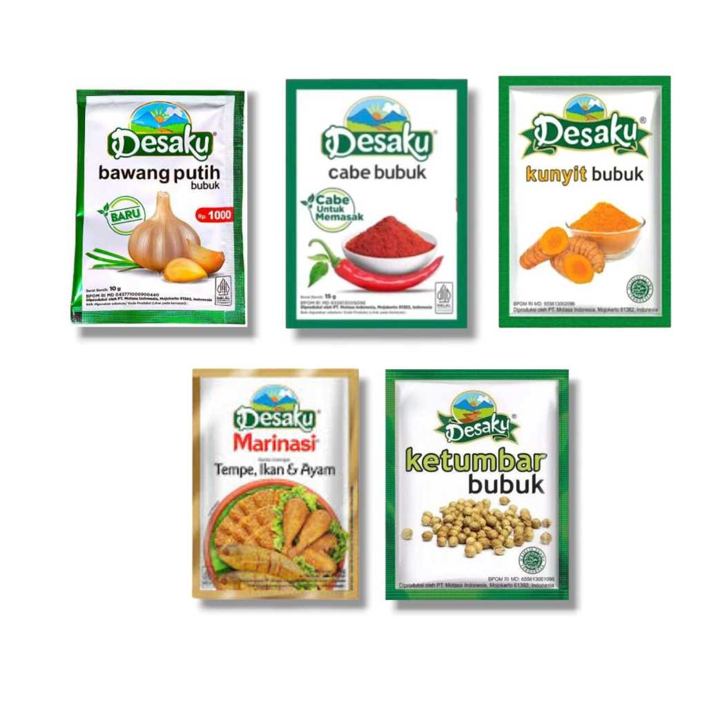 

Desaku Bumbu Marinasi / Kunyit / Ketumbar / Bawang Putih / Cabe Bubuk 1 Karton