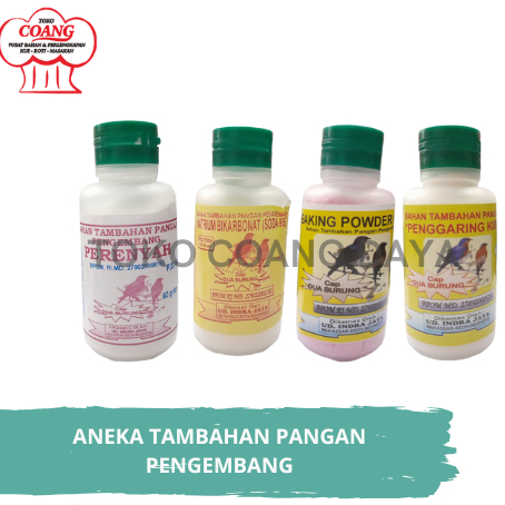 

ANEKA TAMBAHAN PANGAN PERENYAH,PENGGARING, SODA KUE, DAN BAKING POWDER