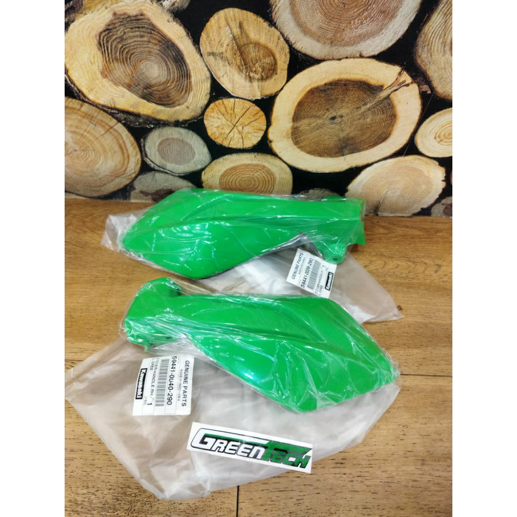 HANDGUARD COVER HANDLE PELINDUNG TANGAN KLX 150 BF HIJAU ORIGINAL KAWASAKI