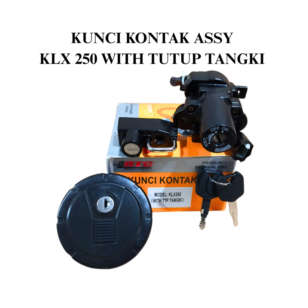 KUNCI KONTAK SET / KEY SET PLUS TUTUP TANGKI MOTOR KLX 250 RTC
