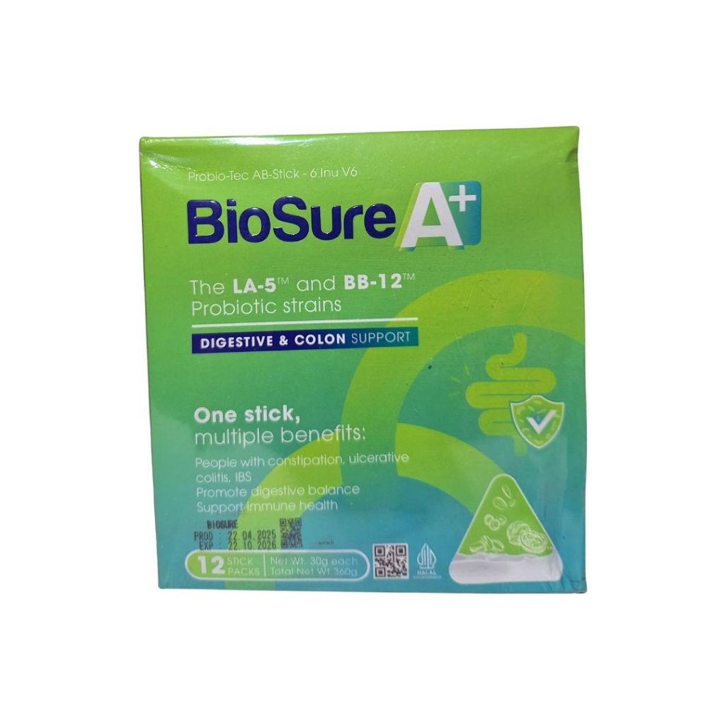 

BIOSURE A+ Minuman Susu Probiotik Isi 12 Sachet