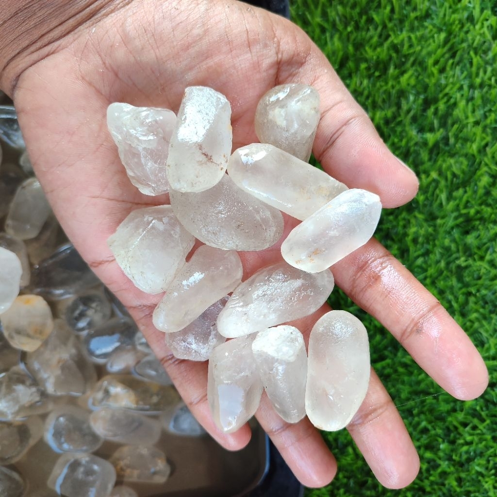 Bahan akik kinyang air / Natural ice quartz / Natural rough / kinyang air bangka belitung asli