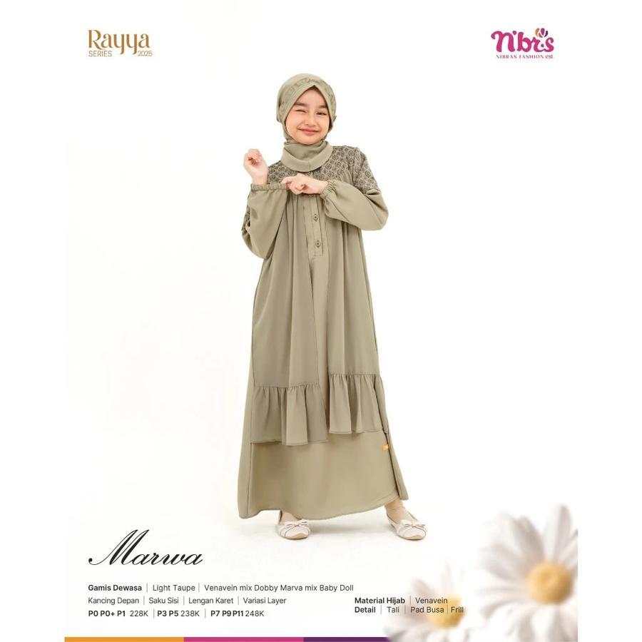 Nibras Baju Gamis Anak Dress Kids Setelan Pakaian Anak Perempuan Tanggung - Marwa