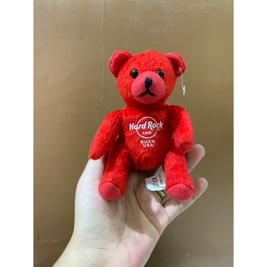 Boneka Karakter Teddy Bear Hardrock Merah size 11cm Original / Boneka Teddy Bear Hardrock Mini / Bon
