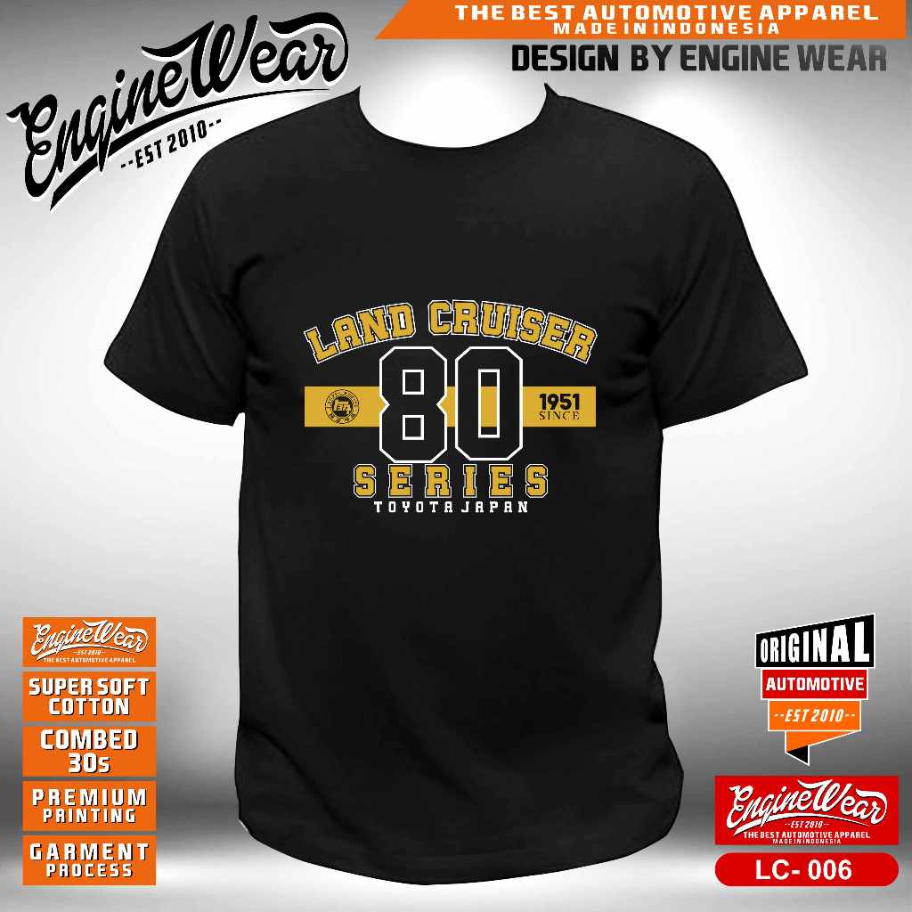 kaos Land cruiser vx80 Baju Offroad toyota Hardtop Tshirt Mobil Jeep otomotif 4WD 4x4 lc006